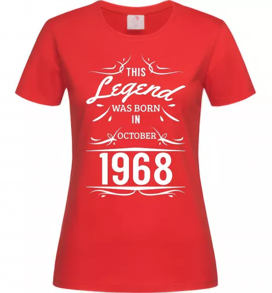 Женская футболка This legend was born in october Красный фото