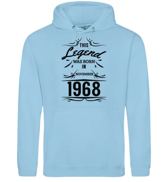 Жіноча толстовка (худі) This legend was born in november Блакитний фото