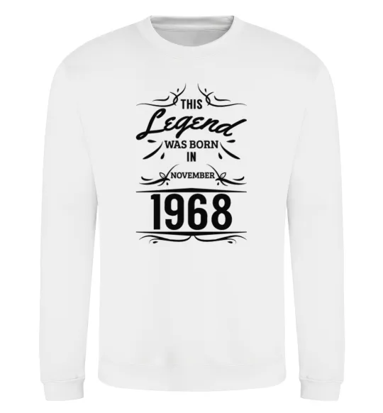 Свитшот This legend was born in november Белый фото