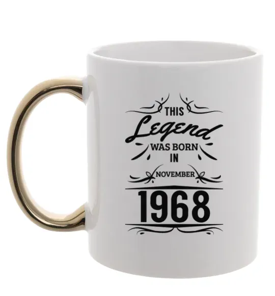 Чашка с цветной ручкой This legend was born in november Золото фото