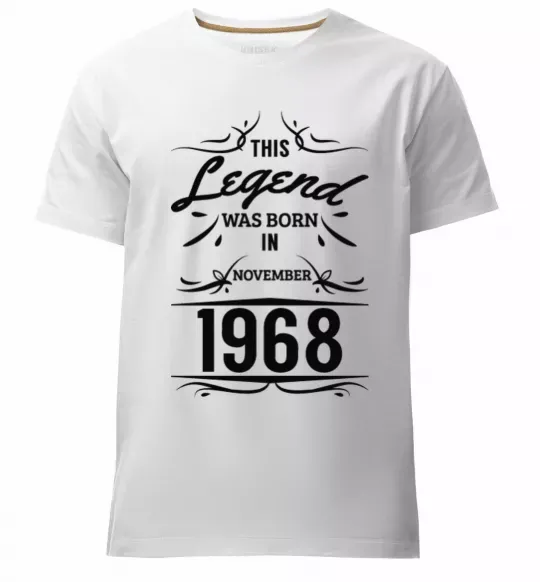 Мужская премиум футболка This legend was born in november Белый фото