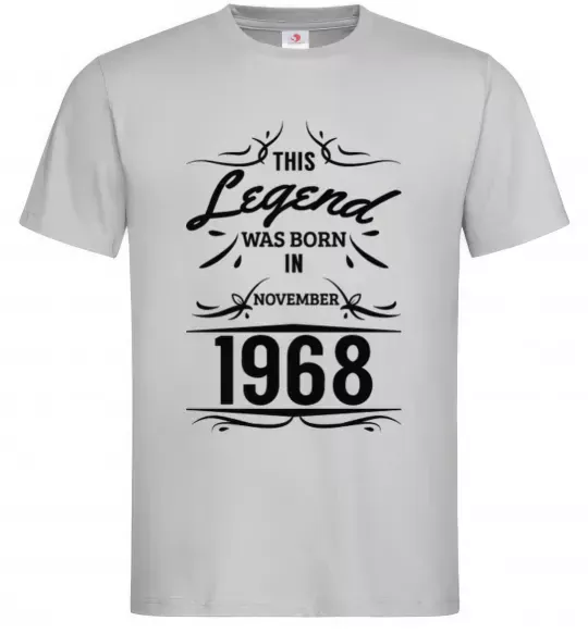 Мужская футболка This legend was born in november Серый фото