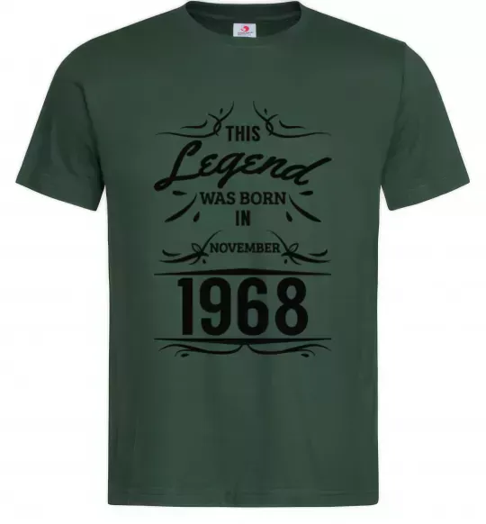 Мужская футболка This legend was born in november Темно-зеленый фото