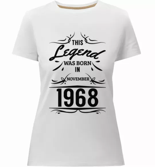 Женская премиум футболка This legend was born in november Белый фото