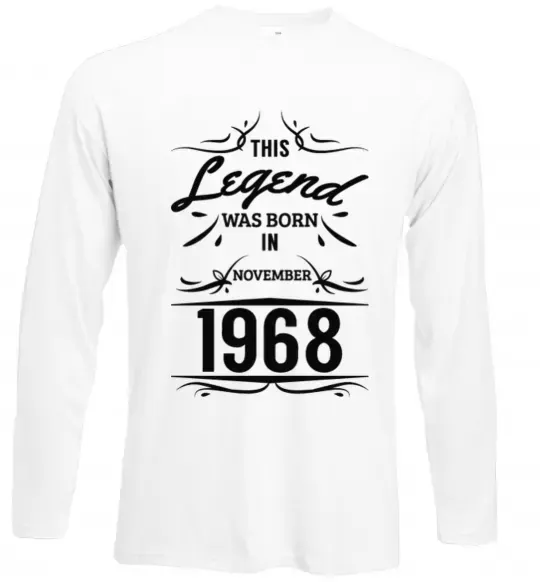 Лонгслив This legend was born in november Белый фото