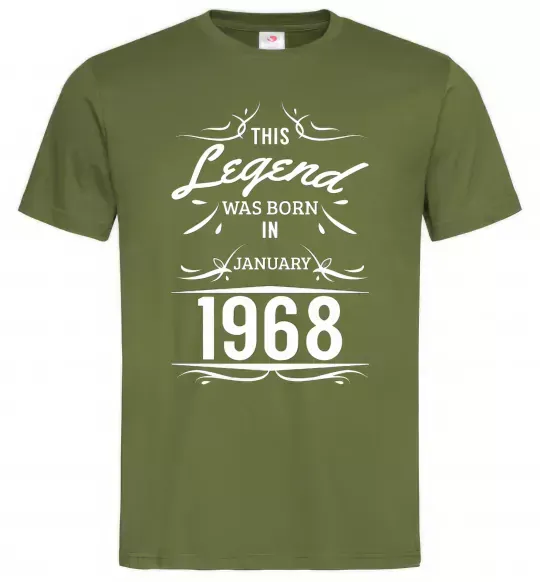 Чоловіча футболка This legend was born in january Оливковий фото