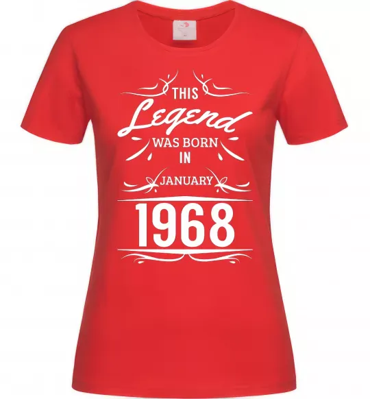 Женская футболка This legend was born in january Красный фото