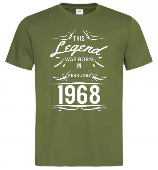 Чоловіча футболка This legend was born in february Оливковий фото