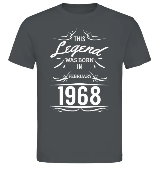 Чоловіча футболка This legend was born in february Графіт фото