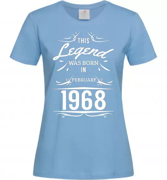 Жіноча футболка This legend was born in february Блакитний фото