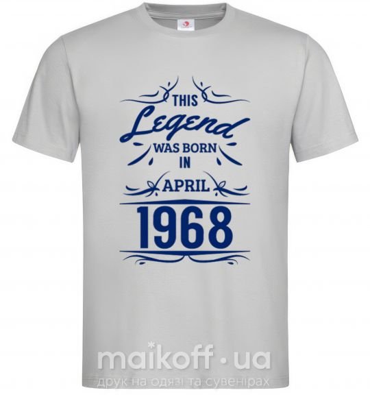 Мужская футболка This legend was born in april Серый фото