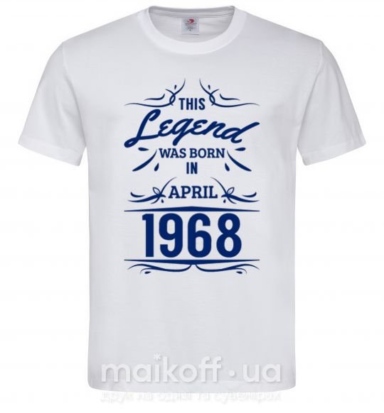 Мужская футболка This legend was born in april Белый фото