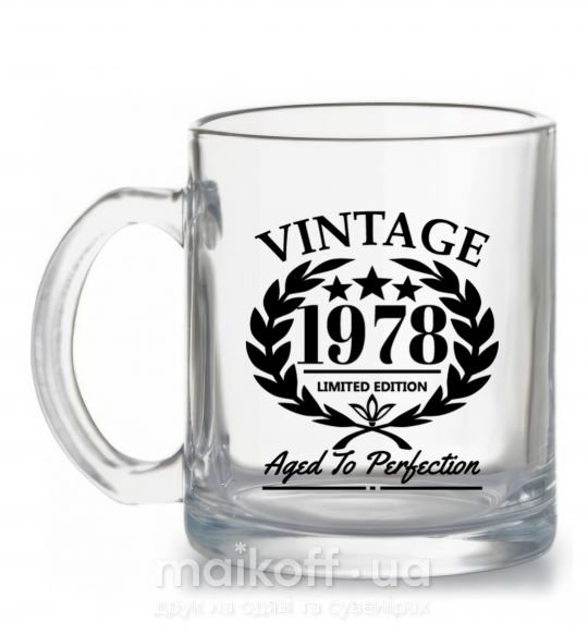Чашка скляна Vintage 1978 Прозорий фото