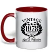 Чашка з кольоровою ручкою Vintage 1978 Червоний фото