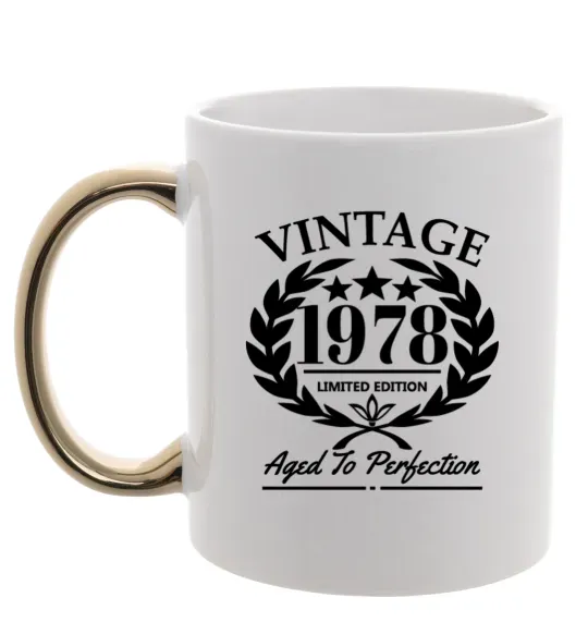 Чашка з кольоровою ручкою Vintage 1978 Золото фото