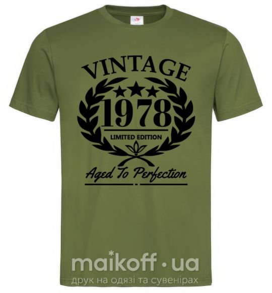 Мужская футболка Vintage 1978 Оливковый фото