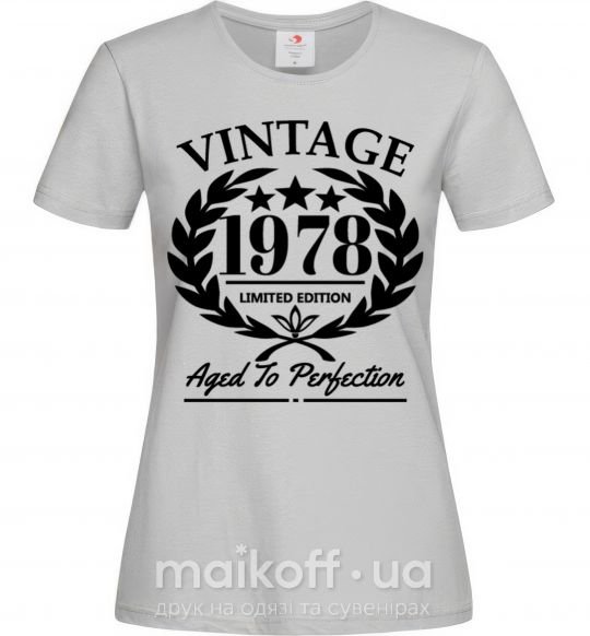 Женская футболка Vintage 1978 Серый фото