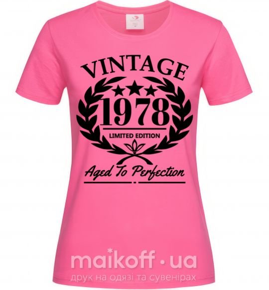 Женская футболка Vintage 1978 Ярко-розовый фото