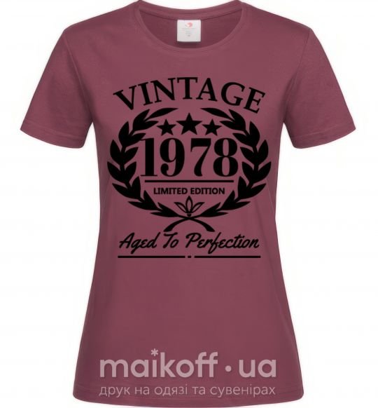 Женская футболка Vintage 1978 Бордовый фото