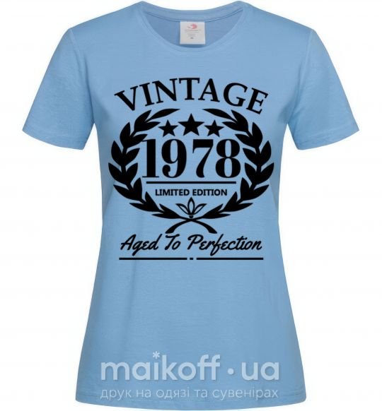 Жіноча футболка Vintage 1978 Блакитний фото
