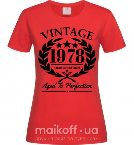 Женская футболка Vintage 1978 Красный фото