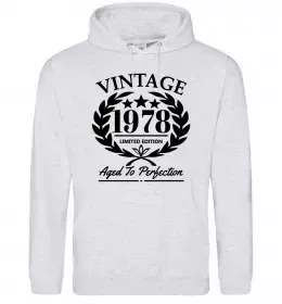 Мужская толстовка (худи) Vintage 1978 Серый меланж фото