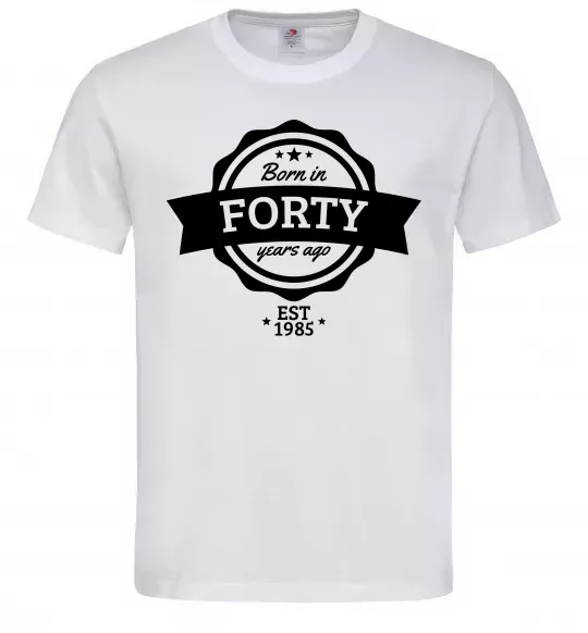 Мужская футболка Born in forty years ago Белый фото