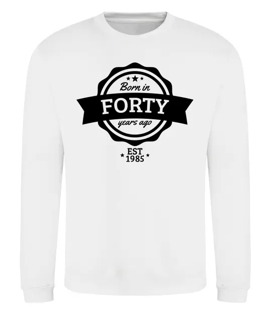Свитшот Born in forty years ago Белый фото