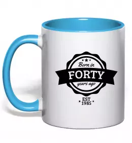 Чашка с цветной ручкой №40 original since Серебро фото