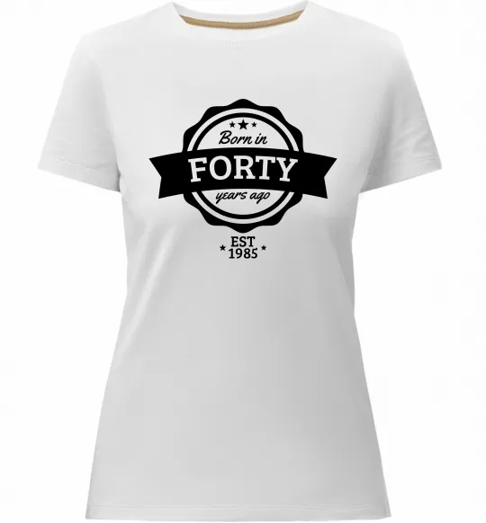 Женская премиум футболка Born in forty years ago Белый фото