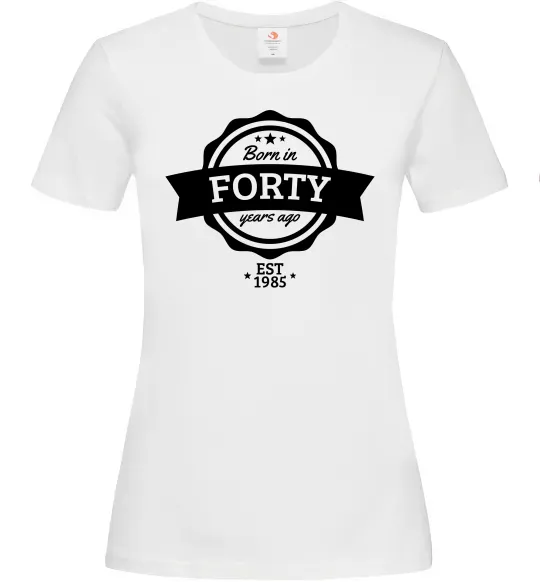 Жіноча футболка Born in forty years ago Білий фото