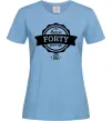 Жіноча футболка Born in forty years ago Блакитний фото