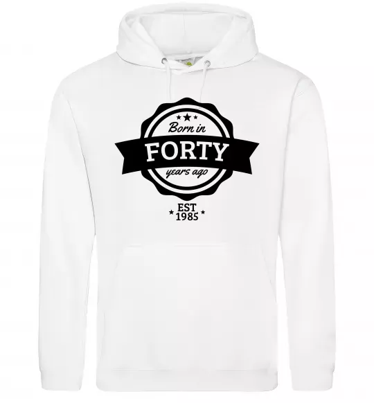 Женская толстовка (худи) Born in forty years ago Белый фото