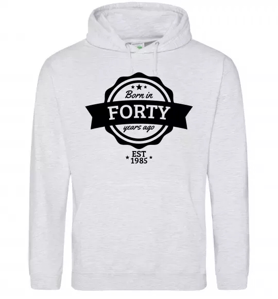 Женская толстовка (худи) Born in forty years ago Серый меланж фото