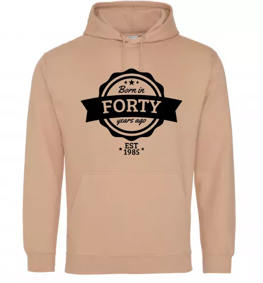 Женская толстовка (худи) Born in forty years ago Песочный фото