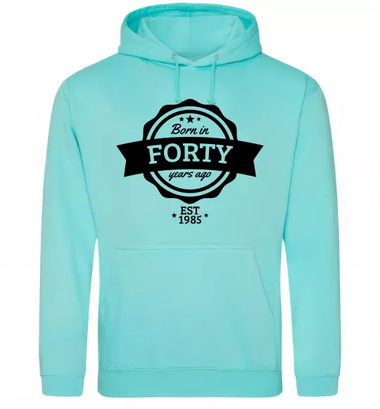 Женская толстовка (худи) Born in forty years ago Мятный фото