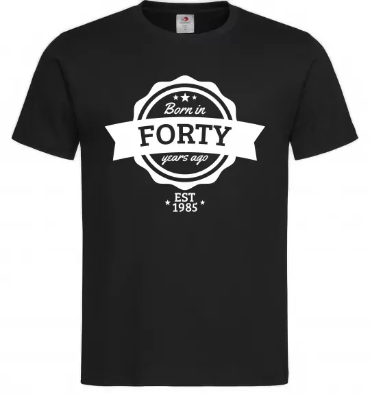 Мужская футболка Born in forty years ago Черный фото