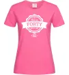 Жіноча футболка Born in forty years ago Яскраво-рожевий фото