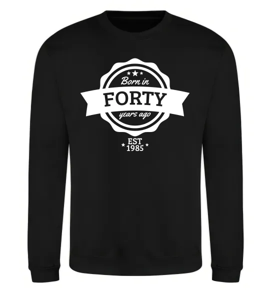 Світшот Born in forty years ago Чорний фото