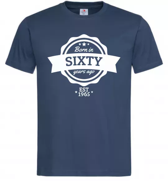 Чоловіча футболка Born in sixty years ago Темно-синій фото