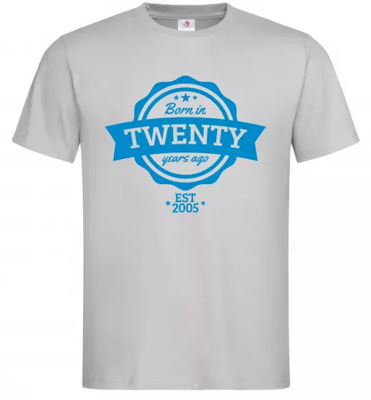 Мужская футболка Born in twenty years ago Серый фото