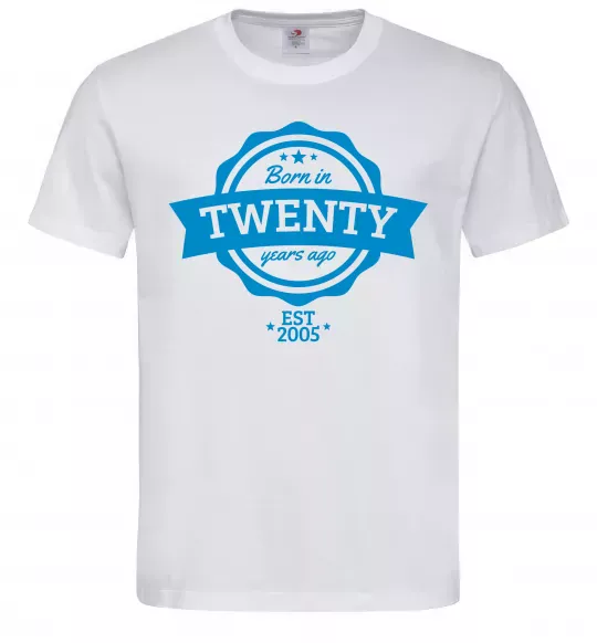 Мужская футболка Born in twenty years ago Белый фото