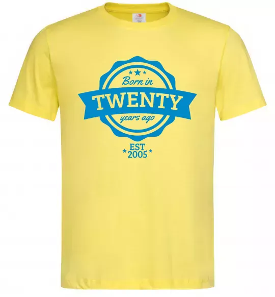 Мужская футболка Born in twenty years ago Лимонный фото