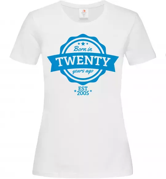 Жіноча футболка Born in twenty years ago Білий фото