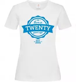 Женская футболка Born in twenty years ago Белый фото