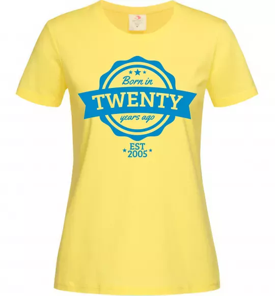 Жіноча футболка Born in twenty years ago Лимонний фото