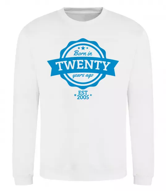Свитшот Born in twenty years ago Белый фото