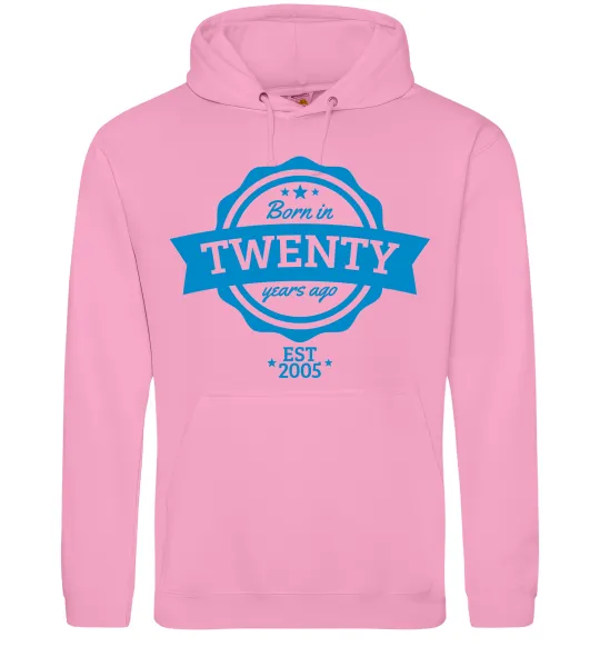 Чоловіча толстовка (худі) Born in twenty years ago Рожевий фото