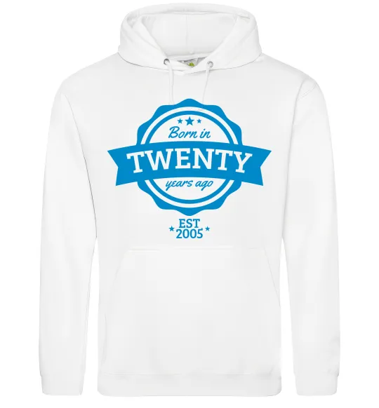Жіноча толстовка (худі) Born in twenty years ago Білий фото