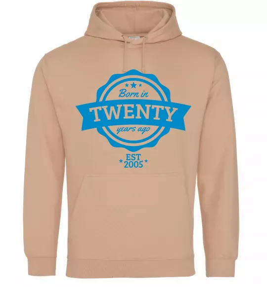 Жіноча толстовка (худі) Born in twenty years ago Пісочний фото